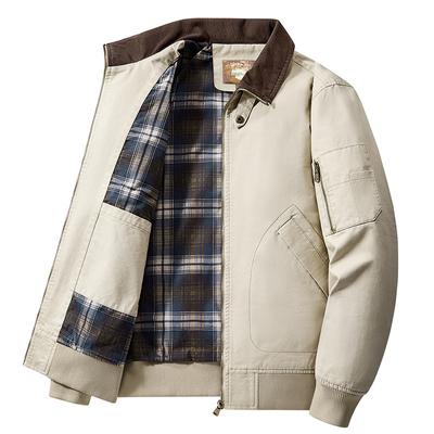 Cotton Pilot Jacket Men's Spring and Autumn American Casual Loose Collar Workwear Baseball Jacket