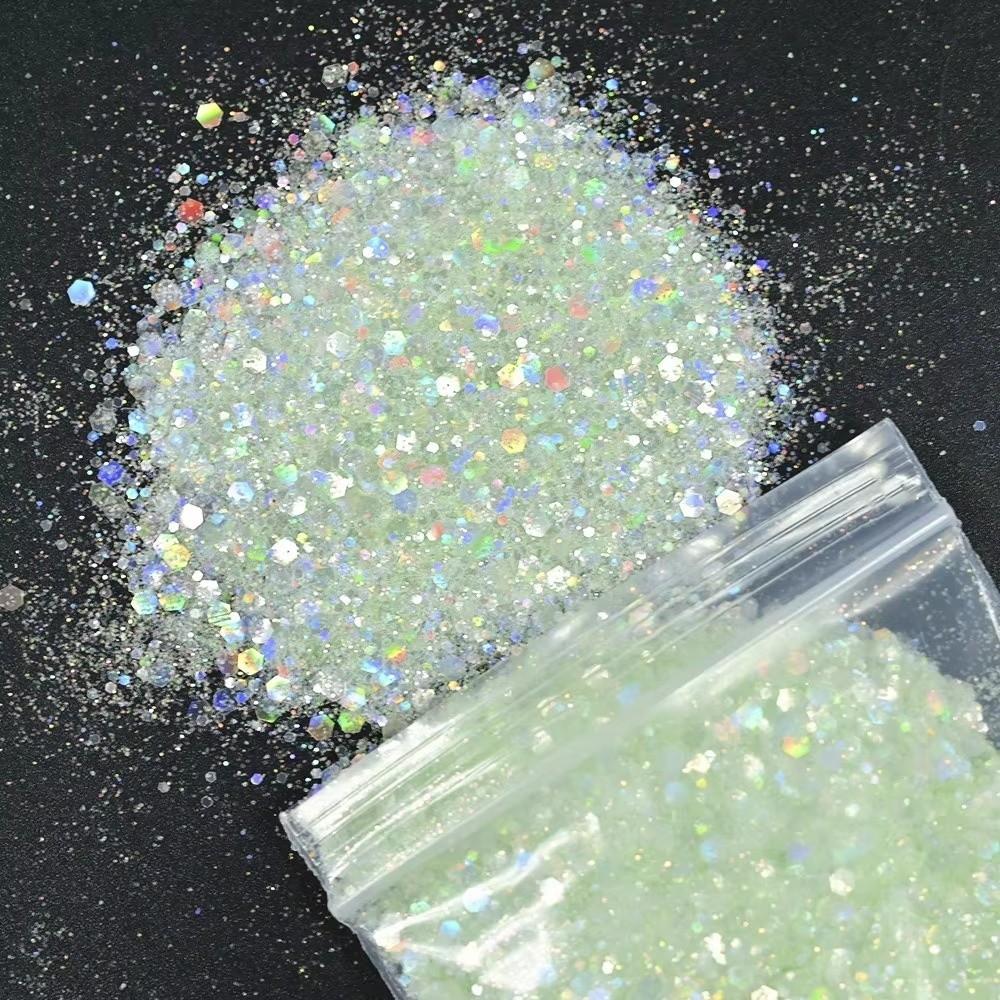 50G PET Nail Diamond Glitter Sequins Hexagon Holographic Glitter Glitter Powder Polish Decoration
