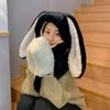 Plush Bunny Beanie Hat Scarf Thickened Ear Protection Cap Cute Hat Scarf Gloves Set  Woman Girls