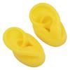 2PCS Silicone Ear Model Soft Tough Bubble Free Yellow Waterproof Ear Displays Mould for Hospital