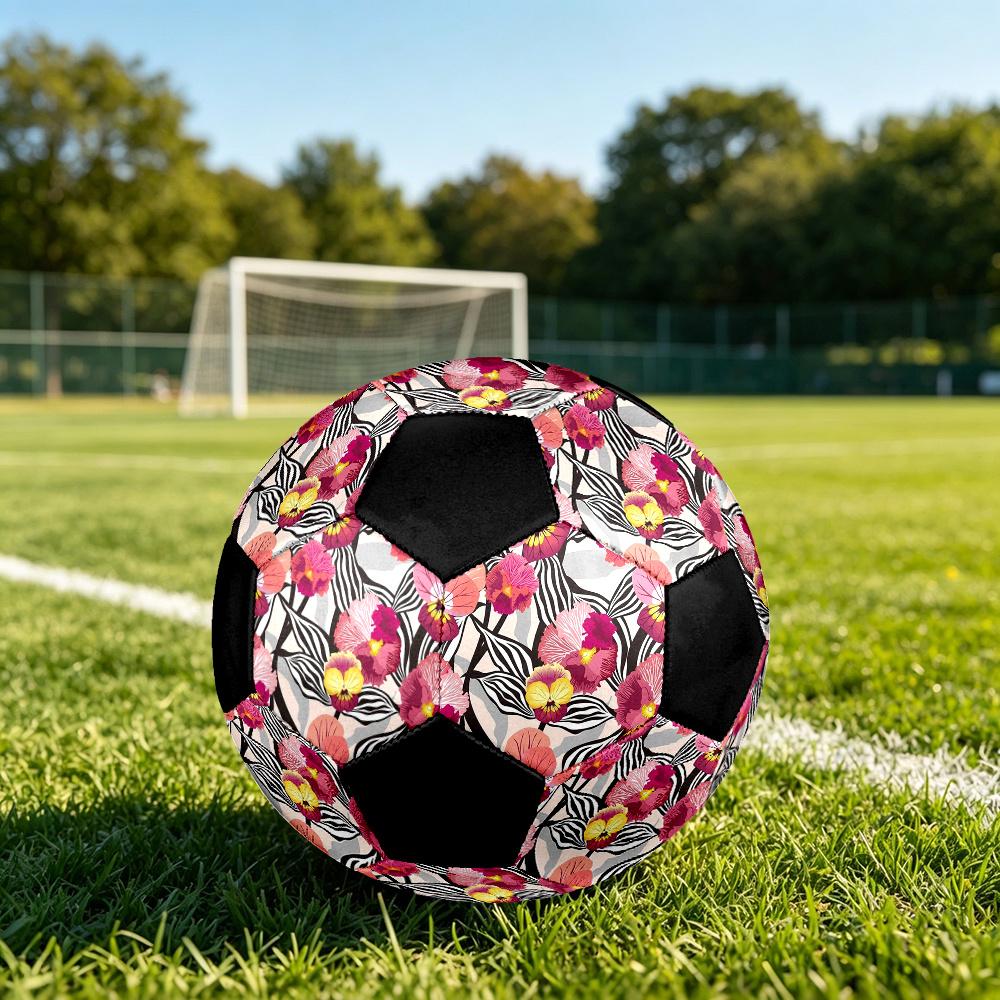 1pc Floral Zebra Print Outdoor Sports Football, Size 5, Comfortable And Durable Feel,Gift yy26060477