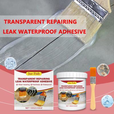 100/200/300/400g Transparent Waterproof Coating Sealant Toilet Tile Sealant Roof Leakage Crack Seepage Kitchen Floor Repair Glue
