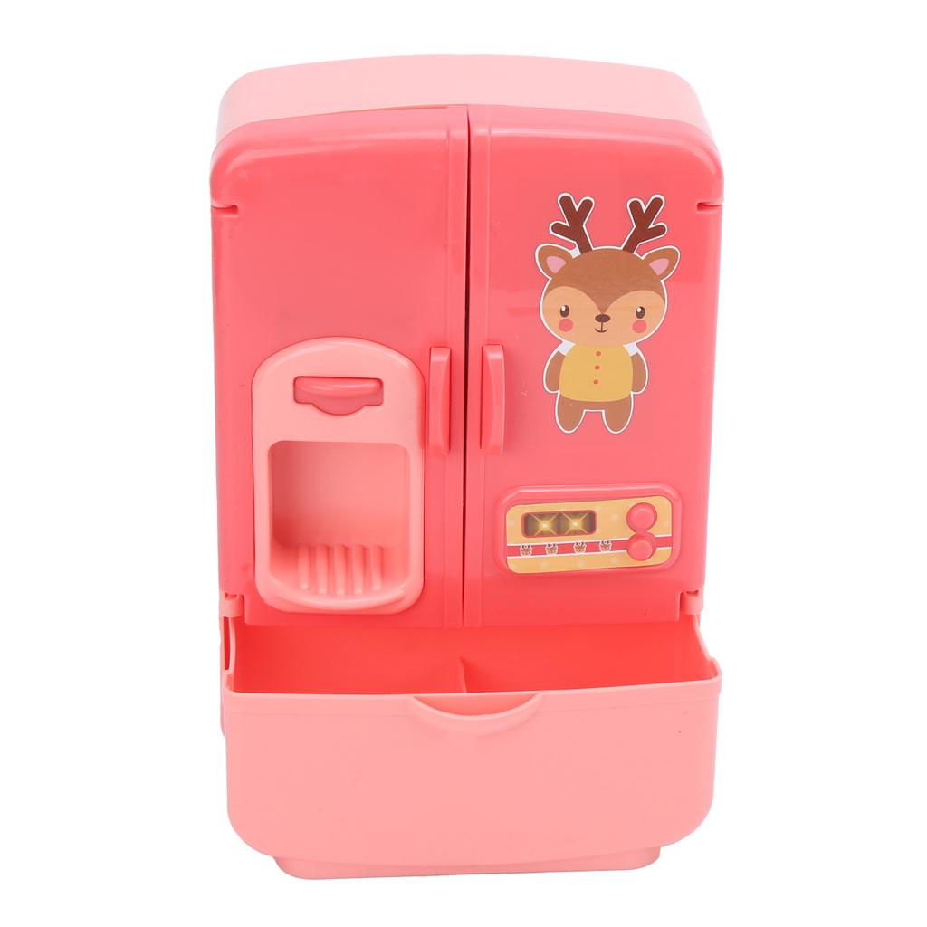 Simulation Intelligent Refrigerator Double Door Kitchen Toys Set Children Play House ToyPink