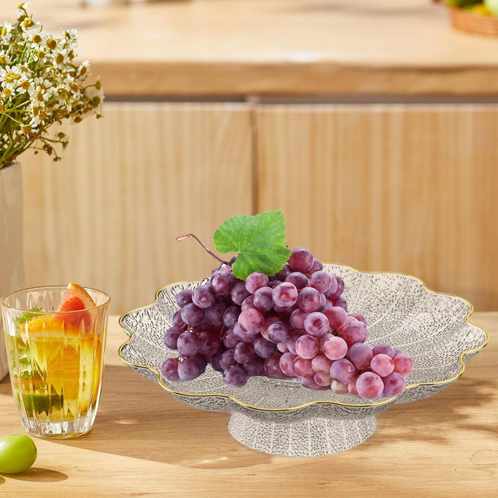 Elegant Table Fruit Bowls PET Footed Tray Decorative Vegetable Holder Organizer for Snacks and Sweets