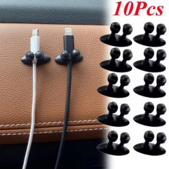 10pcs Car Wire Cable Holder Clip Charger Line Interior Organizer Accessories