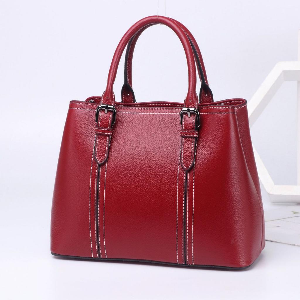 Cowhide Women's Bags, Handbags, One-shoulder Crossbody Women's Large Handbags, Large-capacity Multi-functional Commuter Shopping Bags