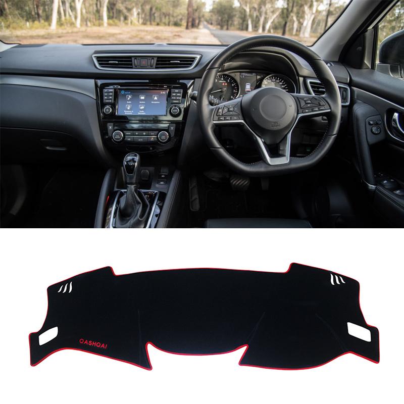 

Car Dashboard Sun Shade Cover trument Desk Non-slip Mat For Nissan Qashqai J11 2014 2015 2016 2017 2018 Accessories RHD Red Side