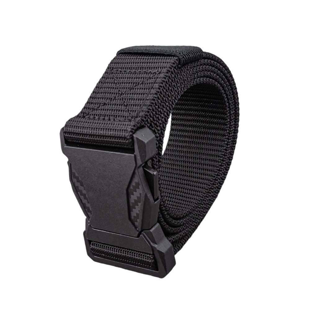 

Automatic Buckle Nylon Canvas Belt Quick Release Men s Waist Strap for Outdoor Sports чорний