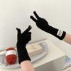 One Size Open Tip Touch Screen Gloves Long Solid Color Five Finger Gloves  Cycling Gloves