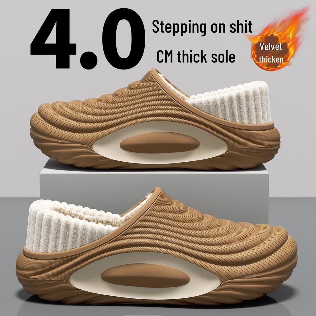 Jieleya Unisex Waterproof Non-slip Plush Slippers: Thick, Warm, and Outdoor/Indoor Use
