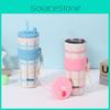 Print Plaid Letter Large Capacity Stainless Steel Insulated Cup Straw With