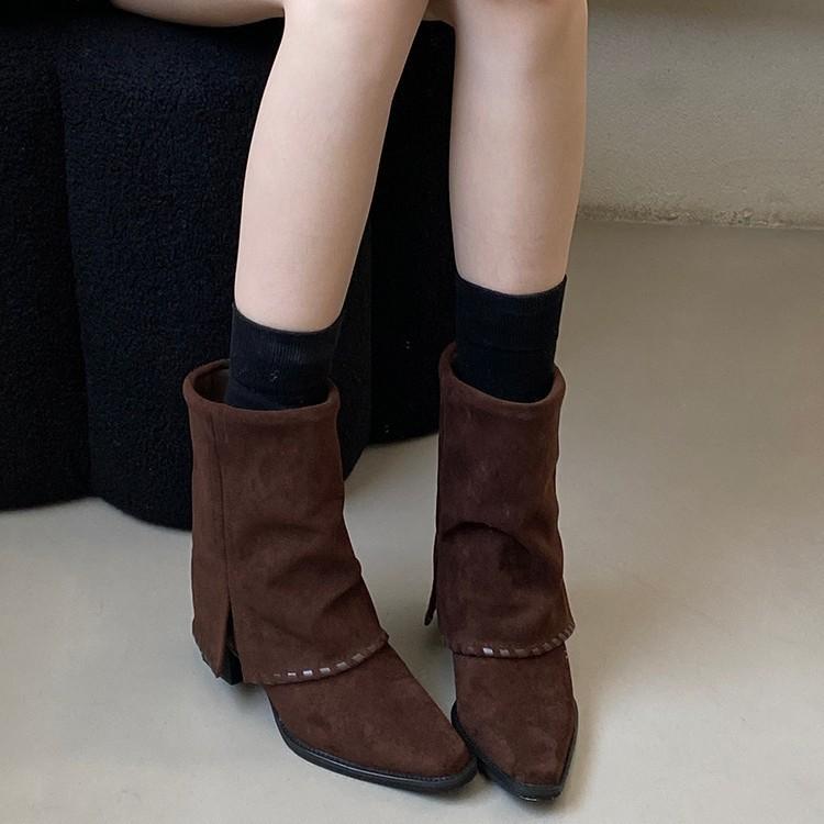 Pointed Short Boots Women's New 2025 Autumn and Winter Women's Boots Western Boots Martin Boots Pant Boots Cowboy Boots Thin Boots
