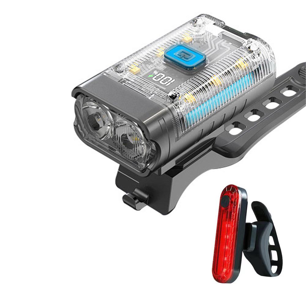 Factory Direct Sales of Bicycle Dual-Tfar and Nearlight Transparent Front Light with Digital Display Anti-glare for Night Riding