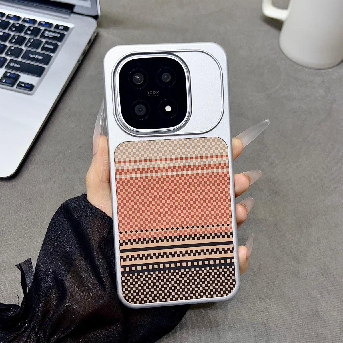 

iQOO15 Magnetic Phone Case with Kevlar Texture and Plaid Stripe Design – Hidden Magnetic Feature for Men and Women iQOO 15