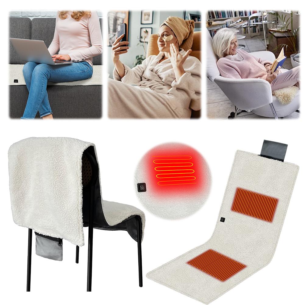 Electric Heated Seat Cushion 3 Levels Outdoor Camping Seat Cushion USB Power Folding Seat Cushion for Camping Stadium