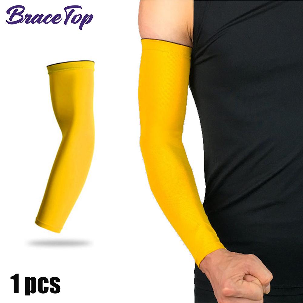

Bracetop 1 Pc Sport Arm Compression Sleeve Basketball Cycling Arm Warmer Fitness Running Uv Protection Volleyball Sunscreen Band XXL - weight 80-90kg