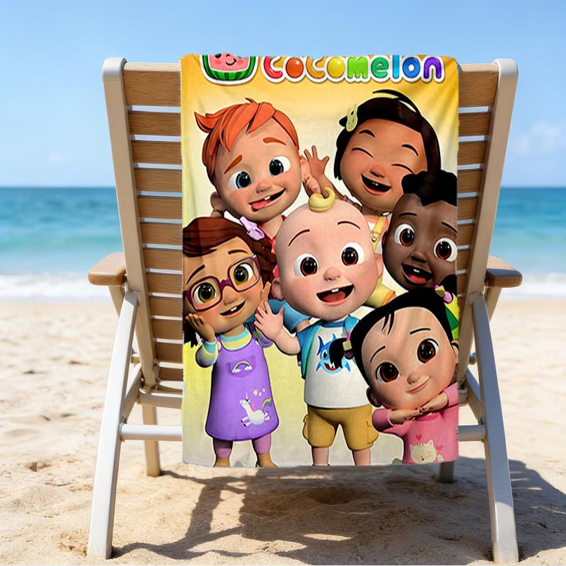 Ultra-Soft Beach Towel with CoComelon Theme,Ideal for Pool - Camping, Diving - Perfect Travel Essential, Vibrant Beach Towel.