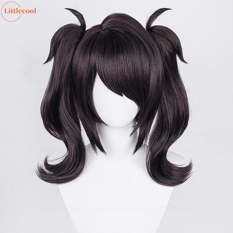 Parrucca Cosplay di Alta Qualità Gioco Ame Angel-chan Coda di Cavallo Nera con Clip Capelli Sintetici Resistenti al Calore OMG Parrucche Anime Ame-chan + Cuffia per Parrucca