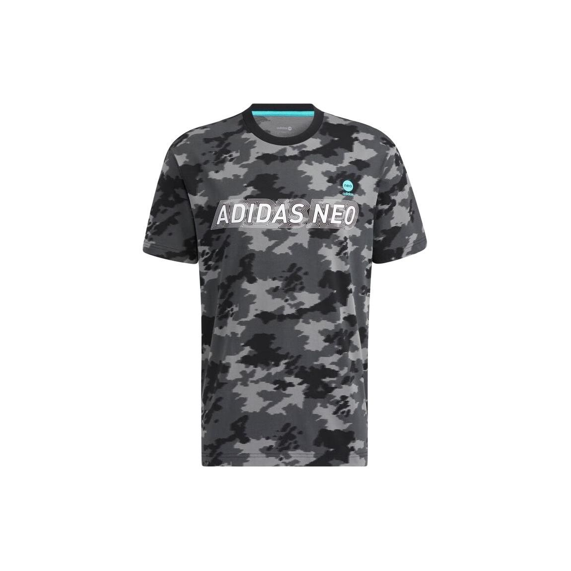 

Adidas Originals Alphabetic Print Camouflage Short Sleeve T-Shirt Loose Fit Round Neck Casual Streetwear Top Men HC9714 M