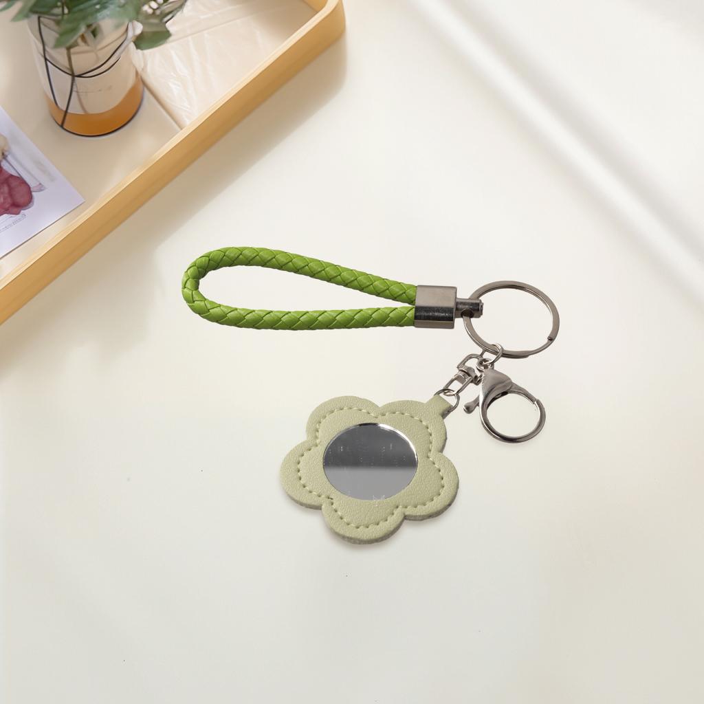 1 Τμχ Μίνι Καθρέφτης Μόδας Δέρμα Μακιγιάζ Φρεσκαρίσματος Μπρελόκ Κρεμαστό Φλοράλ Σχήμα Χαριτωμένος Καθρέφτης Μακιγιάζ Γούρια για Τσάντα Πολύχρωμος