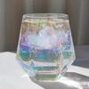 Verre hexagonal 300 ml, créatif, éblouissant, transparent, pour la maison, le bar, le karaoké, le vin, l'eau, le café