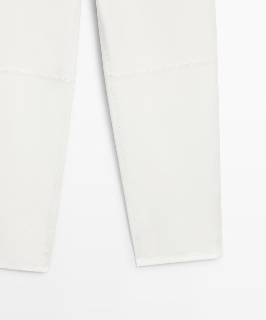 Masimodutti Straight Fit Leather Jeans