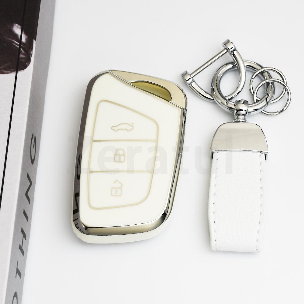 Auto Shell Fob For Jac Jiayue X7 Ic5 Iev S4 7S T8 A5 X4 Refine S4 S7 M6 Silver Edge Tpu Car Key Case Keyless Cover Accessories