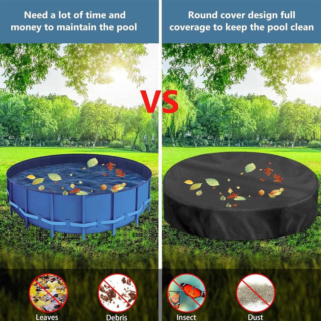 6/8/10/12ft Round Swimming Pool Solar Covers Foldable Dustproof Replacement Parts Blanket Protector Outdoor Hot Tub Accessories