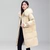 Winter women's down jacket medium and long loose big fox fur collar high-end duck down jacket