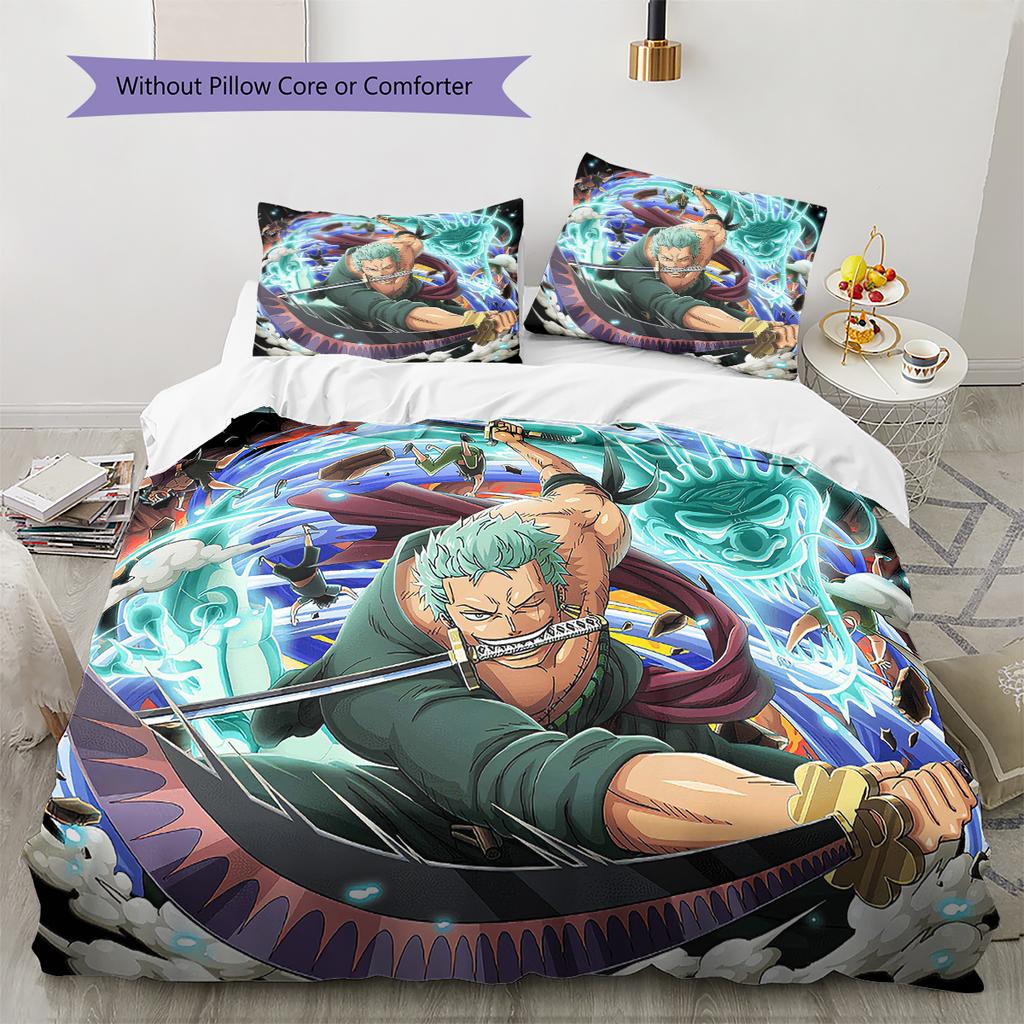Cartoon-Muster Bettwäsche Steppbett-Set Bettbezug Kissenbezug Heimdekoration Geburtstagsgeschenk (1 Bettbezug + 2 Kissenbezüge, ohne Füllung)