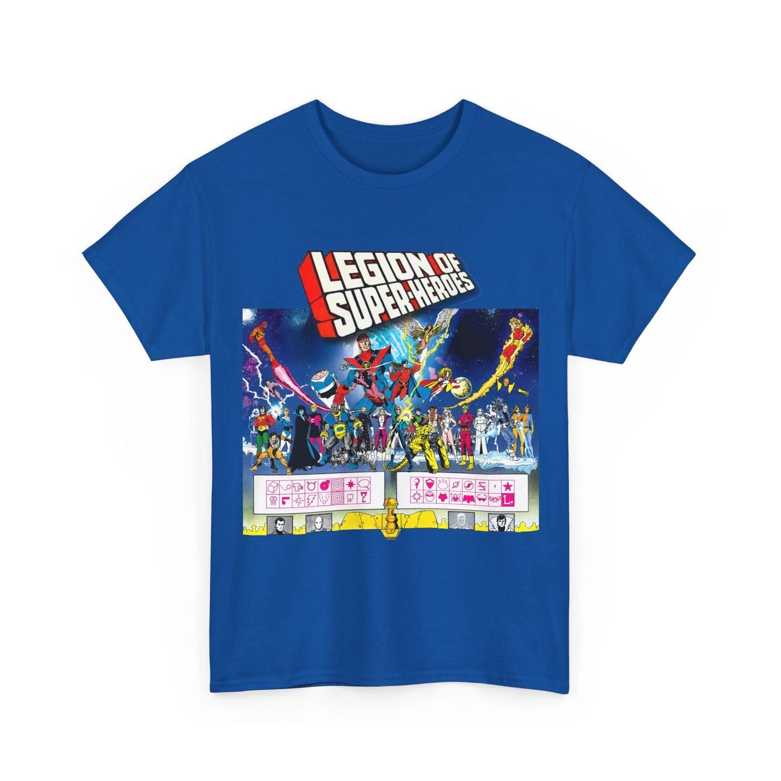 Legion of Super-Heroes T-Shirt DC Comics George Perez Art Vintage-Style Tee XXXL