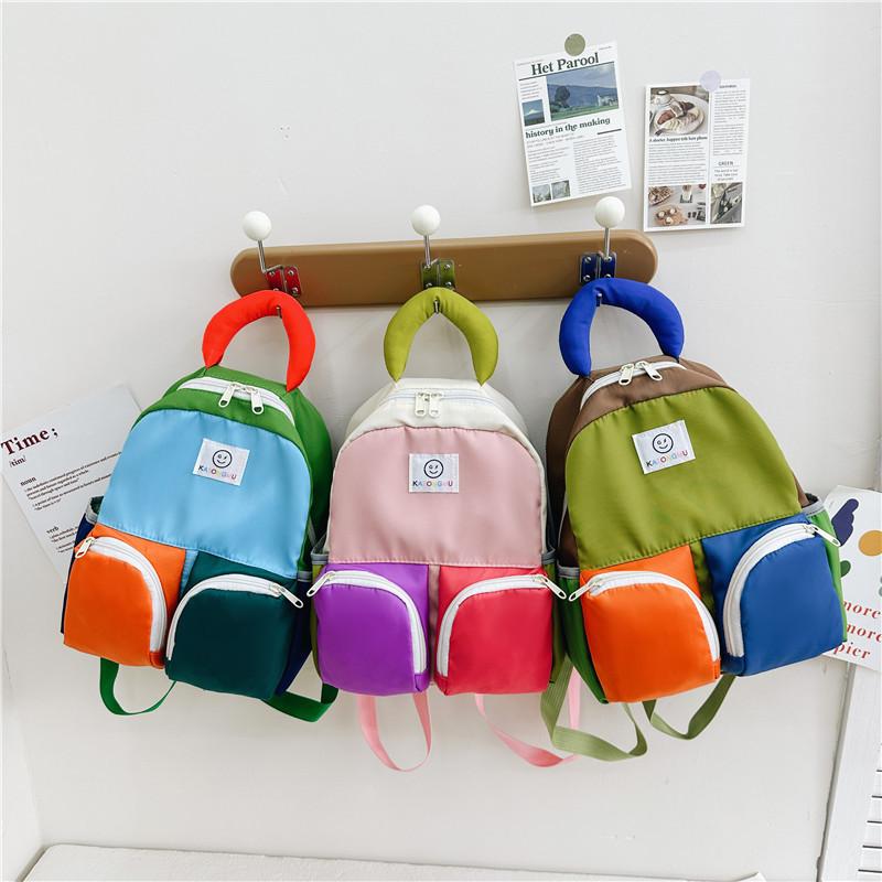 Trendy Lightweight Children's Backpack In Blue Pink And Green For Kindergarten Students