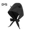 Sunshade Hat with Fixed Straps Adjustable Elasticity Breathable Quick-Drying Demon Hat Solid Color Design Lace-up Hat