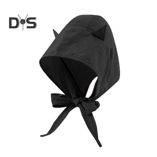Sunshade Hat with Fixed Straps Adjustable Elasticity Breathable Quick-Drying Demon Hat Solid Color Design Lace-up Hat