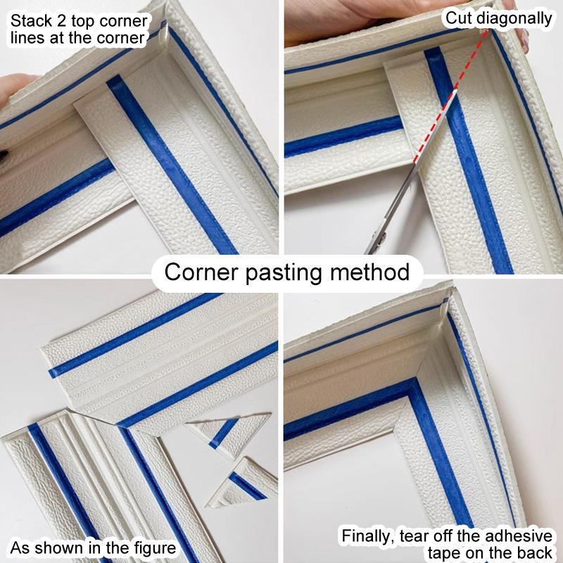 3D Self-adhesive Waistline Wall Sticker Internal And External Corner Line Wrapping Strip Ceiling Self-adhesive Border Beautification Strip