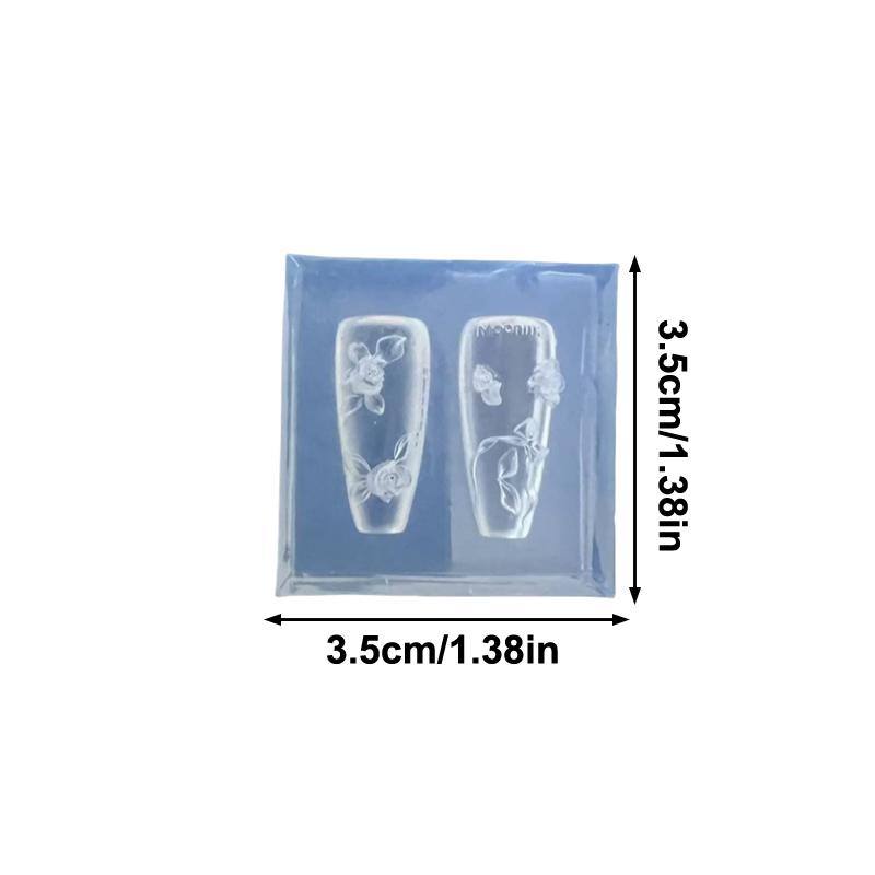 

1Pc Camellia 3D Bowknot Silicone Nail Mold Flower Carving Stamping Plate for Manicure Art Decorations Nail Charm Tool прозорий