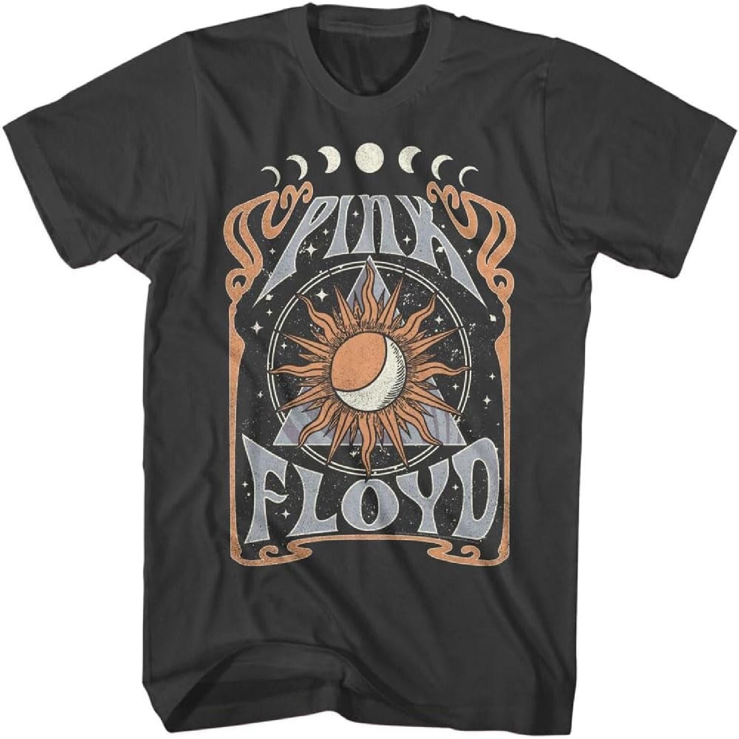 

Pink Floyd Sun & Moon Adult Smoke Short Sleeve T Shirt Vintage Style Graphic Tees XXXXXL чорний