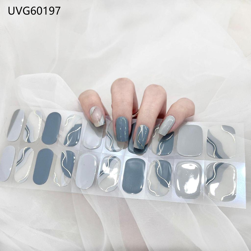 Transparent Nude UV Gel Nail Art Stickers: Semi-Cured, Semi-Baked Manicure Sheets