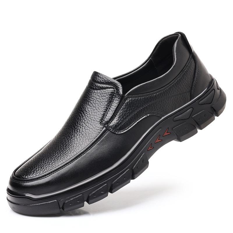 Business Leather Shoes Men's Spring New One-pedal Casual Men's Shoes Light, Breathable and Non-slip Medium and Old Dad Shoes