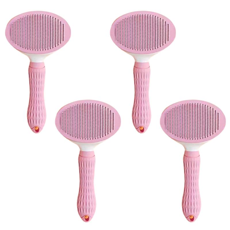 

Cat Comb Remove Loose Hair Comb Dog Hair Removal Brush Cat Hair Removal Brush Pet Cat Supplies рожевий