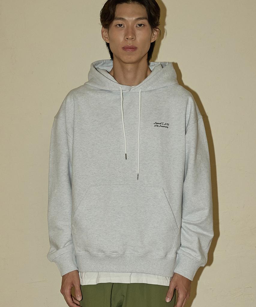 No.424 Caw Basic Logo Hoodie (Ash Gray)