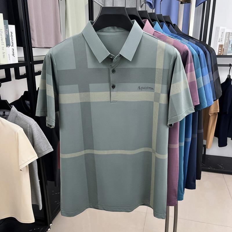 Herren Kurzarm Business Casual Sommer Kühlendes Gefühl Polohemd Oberteil