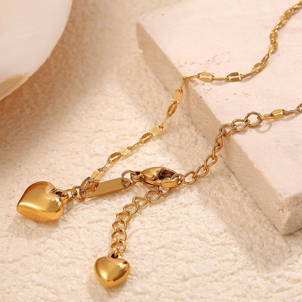 Liebe Asymmetrische Schlüsselbein Kette Liebe Titan Stahl Halskette Damen Ewige Romantische Trend Halskette