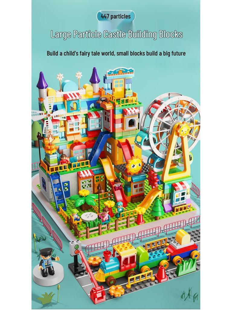 Rotating Windmill & Ferris Wheel Building Blocks Toy for Kids