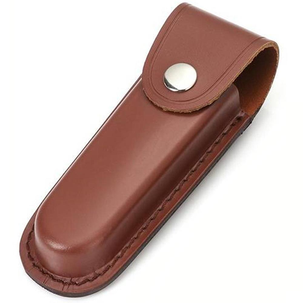 

Складний ніж піхви інструмент портативний ліхтарик петля для ременя чохол тримач шкіряні піхви кишеньковий полювання табір на відкритому повітрі носіння коричневий