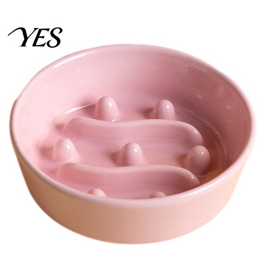 Slow Feeder Bowl for Puppies Pet Bowl, Ceramic Anti-vomiting Dog Non-Slip Anti-choke Food Reduces Choking Dogs Cats Scratch-resistant A