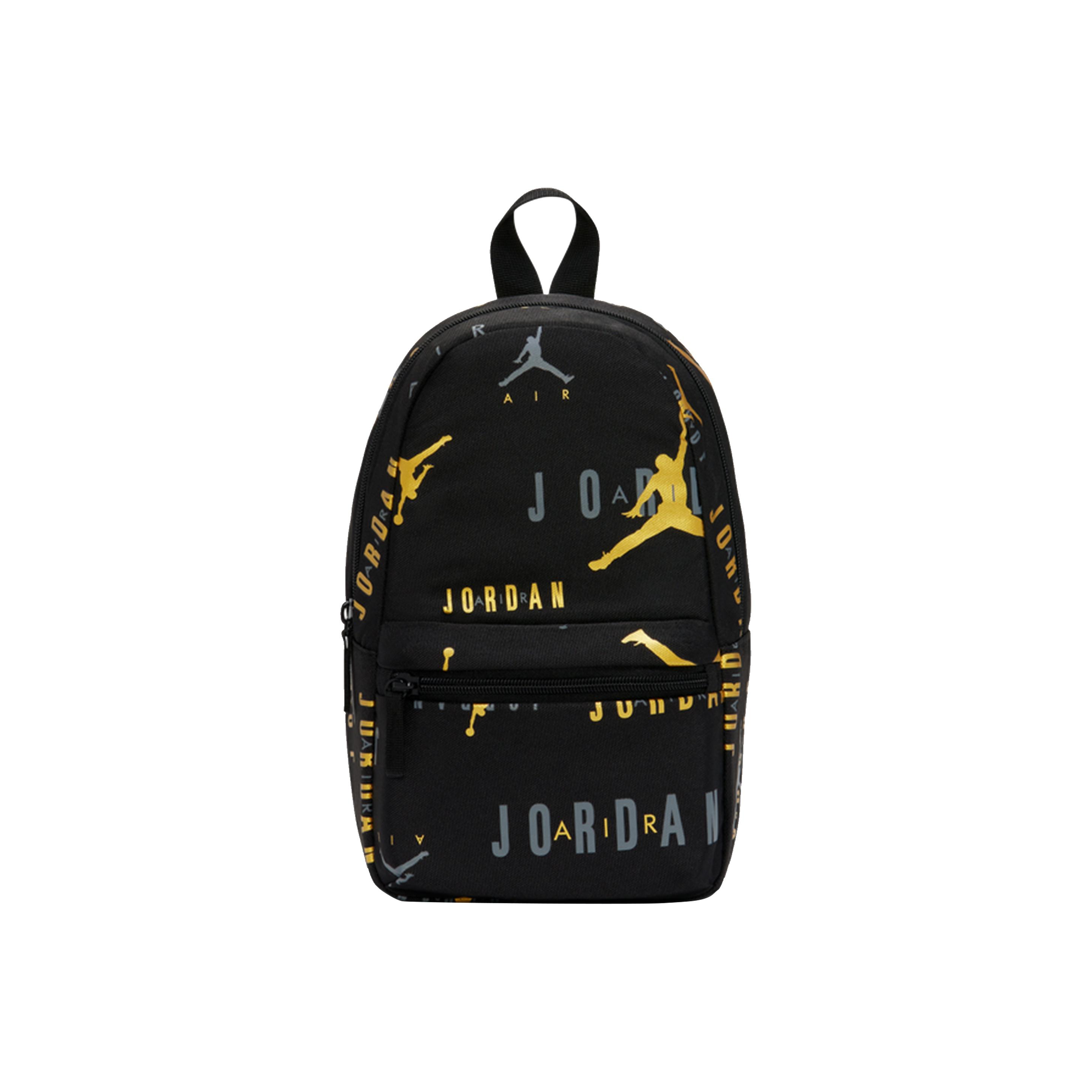 Jordan All Over Logo Zipper Fabric Backpack Mini Unisex Backpack Black DQ8199-010 Black