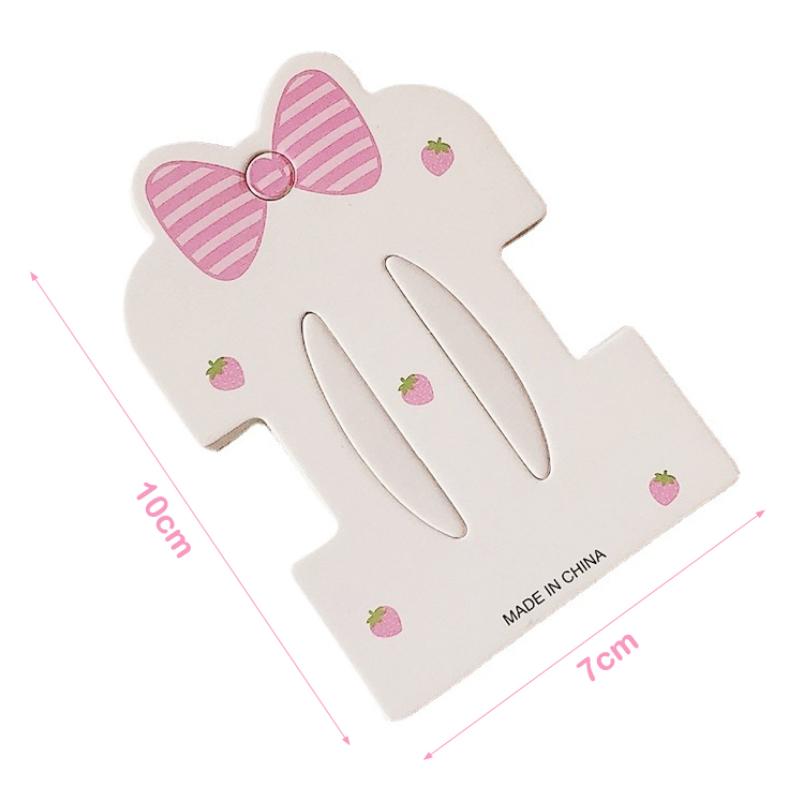 50PCS Cute Bowknot Strawberry Dual Card Position Paper Cards For DIY Girls Hair Accessories Display Packaging Cards Retail Tags