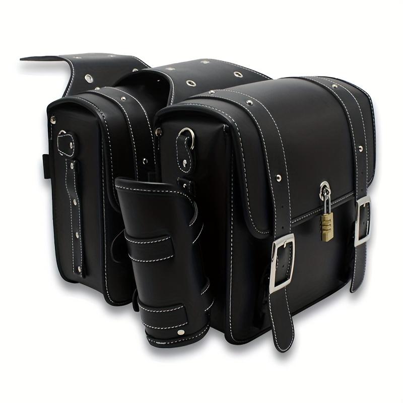 Pair Universal Motorcycle Accessories Side Saddle Bags Hanging Bag Waterproof Saddle Tool Side Bag Luggage with Lock For Harley