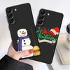 Black Case Funda priekš Samsung Galaxy S21 FE S8 S10 S21 S7 S20 Plus S9 S10e S22 Ultra 5G Silicon Luxury Christmas Happy New Year